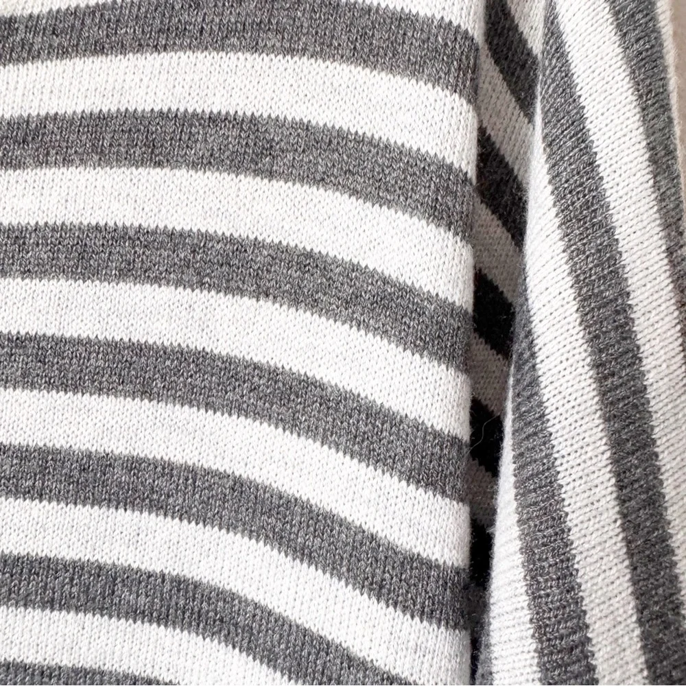Loft Gray Striped Tunic Sweater - Picture 2 of 5